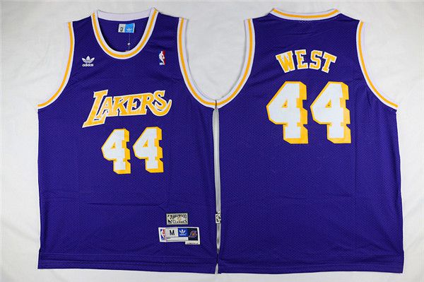 Men Los Angeles Lakers #44 West Purple Throwback NBA Jerseys->los angeles lakers->NBA Jersey